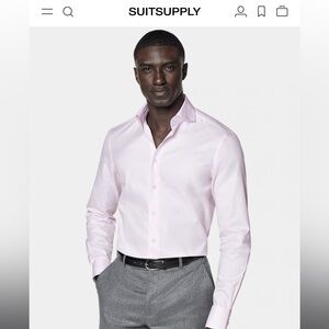 Men's Light Pink Collar Dress Shirt